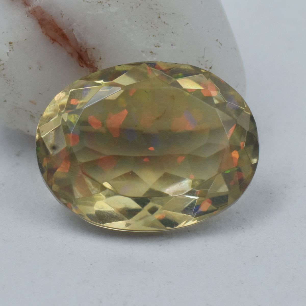 Ethiopian Opal Multi-Color Oval Cut 14.20 Ct Natural CERTIFIED Loose Gemstone