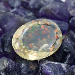 Ethiopian Opal Multi-Color Oval Cut 14.20 Ct Natural CERTIFIED Loose Gemstone