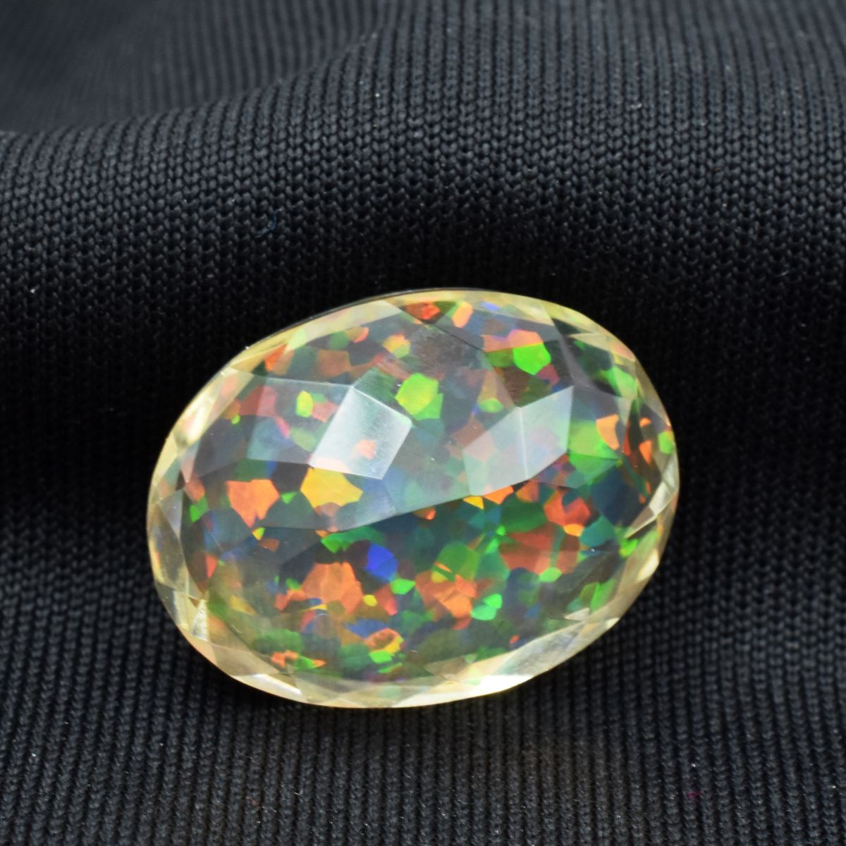 Ethiopian Opal Multi-Color Oval Cut 14.20 Ct Natural CERTIFIED Loose Gemstone