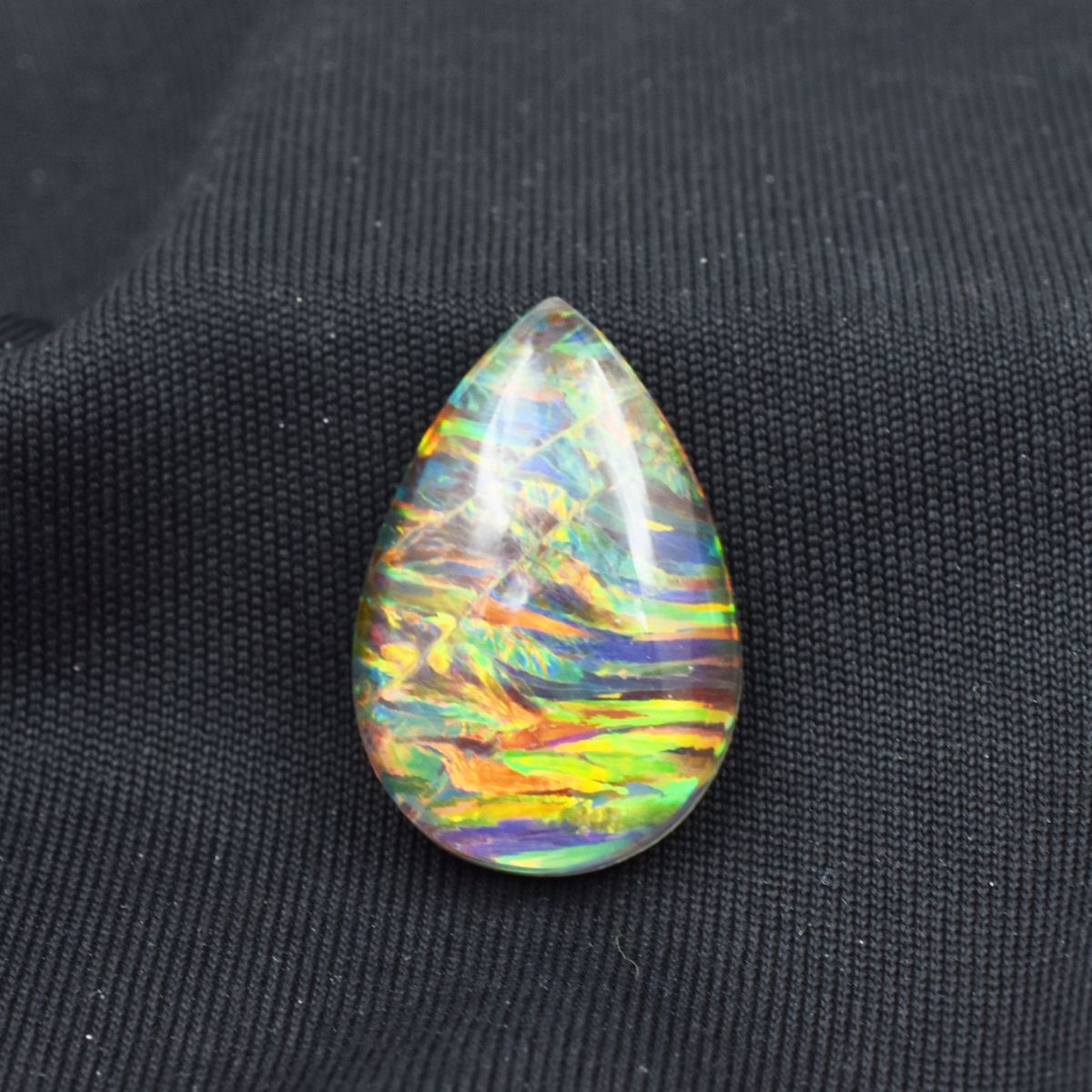 CERTIFIED Natural Pear Cut 13.95 Carat Opal Multi-Color Loose Gemstone