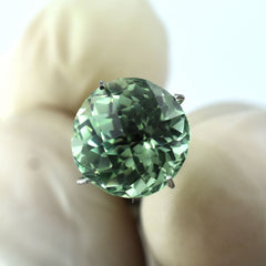 5.30 Ct Perfect Natural Bluish Green Sapphire Round Cut Loose Gemstone CERTIFIED