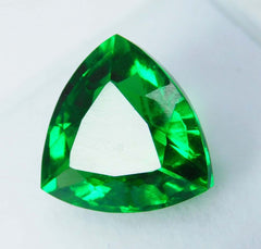 10.15 Ct CERTIFIED Natural Tsavorite Garnet Green Loose Gemstone Trillion Cut