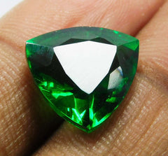 10.15 Ct CERTIFIED Natural Tsavorite Garnet Green Loose Gemstone Trillion Cut