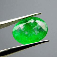 Green Emerald CERTIFIED 7 Carat Natural Oval Cut Colombian Loose Gemstone