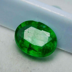 Green Emerald CERTIFIED 7 Carat Natural Oval Cut Colombian Loose Gemstone