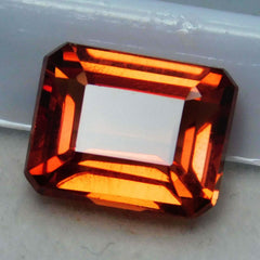 8.60 Ct Natural Sparkling Loose Gemstone Orange Sapphire CERTIFIED Emerald Cut