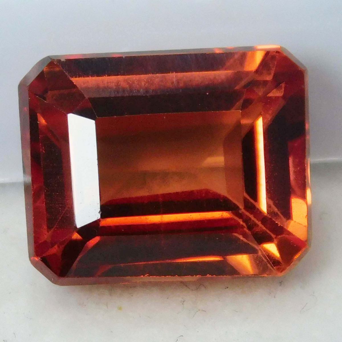 8.60 Ct Natural Sparkling Loose Gemstone Orange Sapphire CERTIFIED Emerald Cut