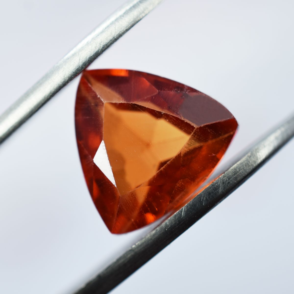 10.85 Ct Natural Loose Gemstone Orange Sapphire Trillion Cut Sapphire CERTIFIED