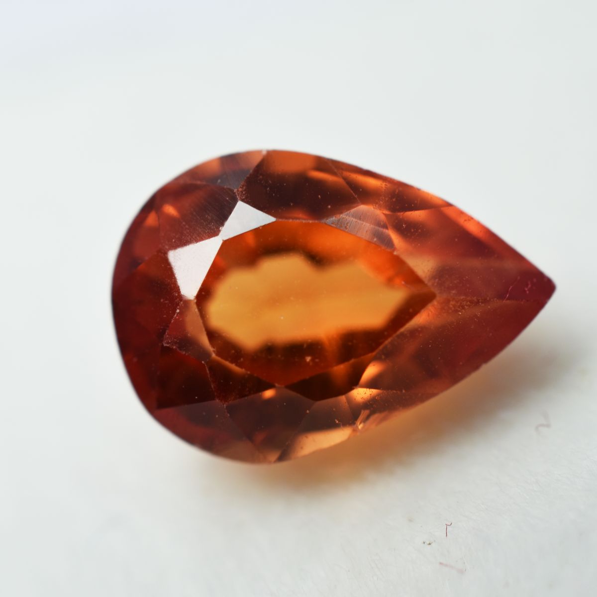 10.17 Ct Natural Loose Gemstone Orange Sapphire Pear Cut CERTIFIED