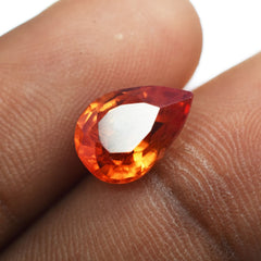 10.17 Ct Natural Loose Gemstone Orange Sapphire Pear Cut CERTIFIED