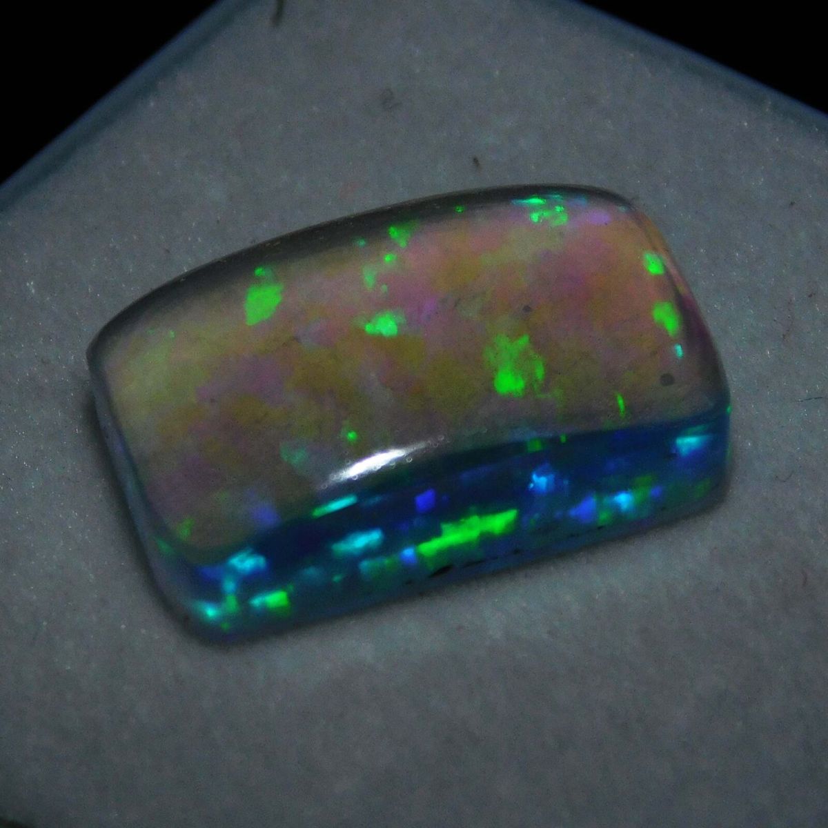 16 Ct Fire OPAL DOUBLET Cabochon Shape Certified Loose Gemstone