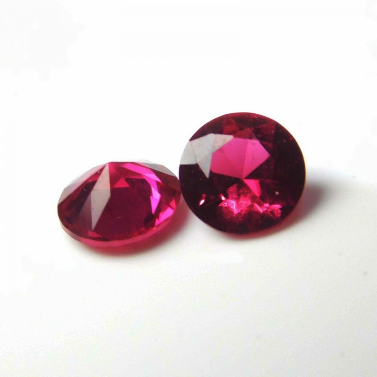 2 Ct Natural CERTIFIED Red Ruby Loose Gemstone Round Diamond Cut 6x6 mm Pair