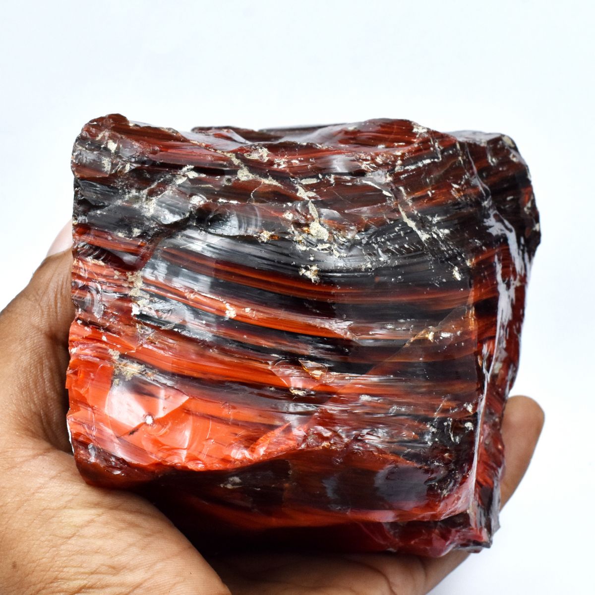 6890 Ct Uncut Raw Lab-Created Red Black Topaz Rough Loose Gemstone CERTIFIED