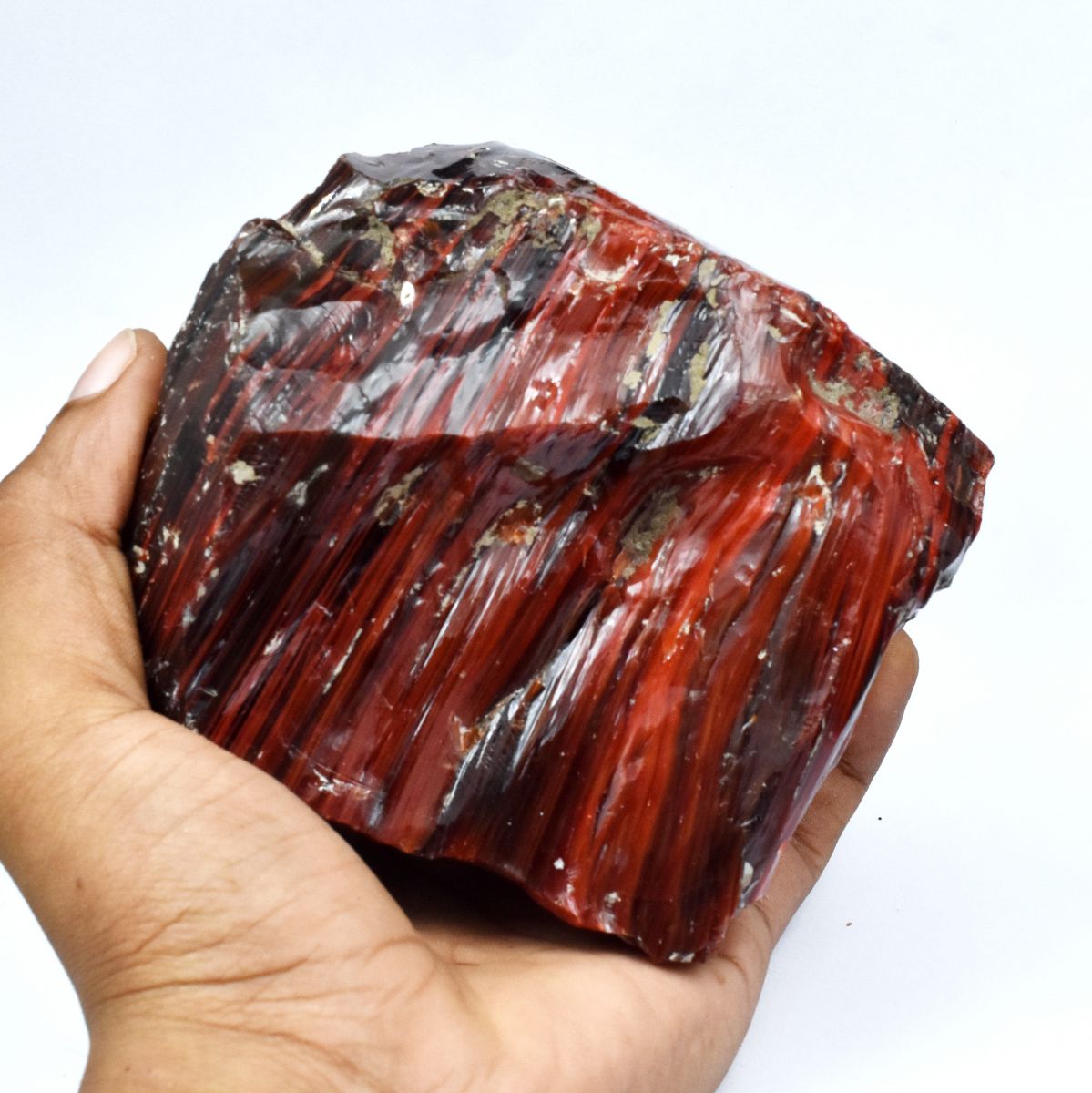 6890 Ct Uncut Raw Lab-Created Red Black Topaz Rough Loose Gemstone CERTIFIED