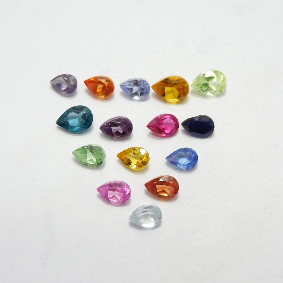 15 Pcs Natural Sapphire Lot 6x4 mm CERTIFIED Loose Gemstone Mix Color Pear Cut