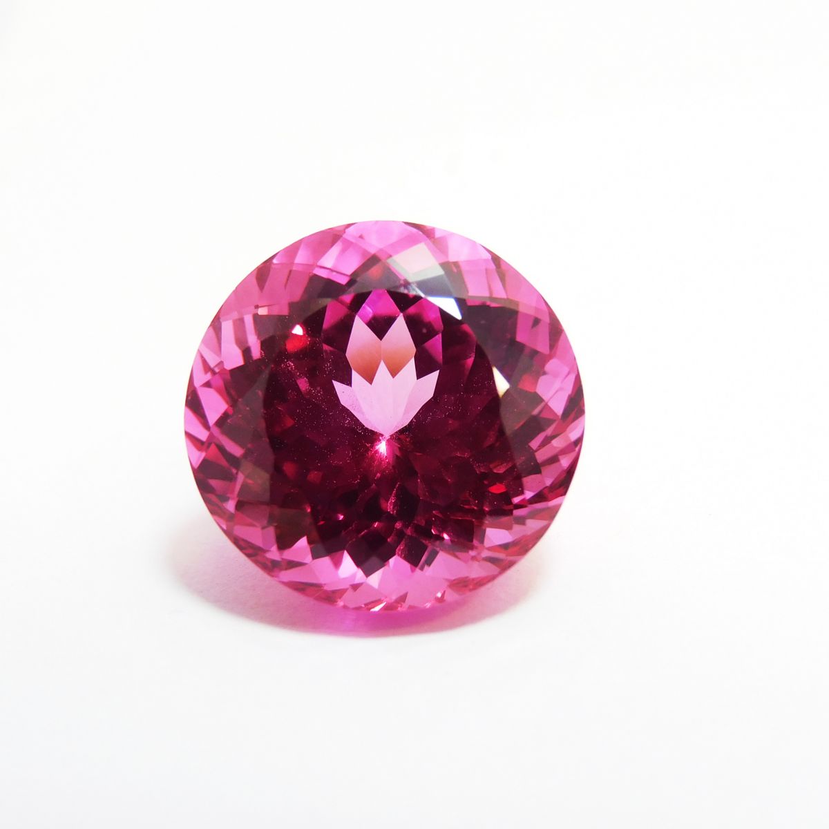 Pink Ruby Excellent Round Cut Natural 24.00 Carat Loose Gemstone CERTIFIED