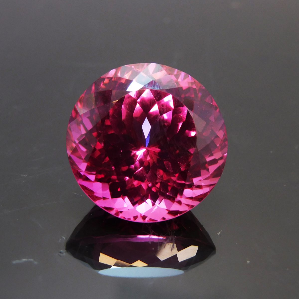 Pink Ruby Excellent Round Cut Natural 24.00 Carat Loose Gemstone CERTIFIED