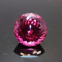 Pink Ruby Excellent Round Cut Natural 24.00 Carat Loose Gemstone CERTIFIED