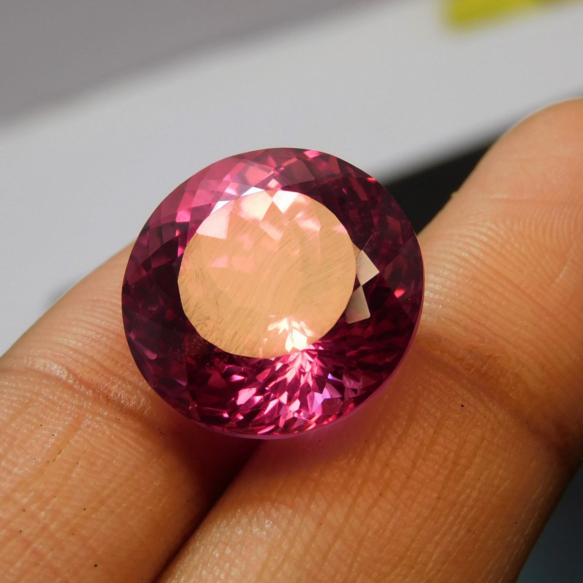 Pink Ruby Excellent Round Cut Natural 24.00 Carat Loose Gemstone CERTIFIED