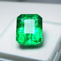 8 Carat CERTIFIED Loose Gemstone Ring Size Natural Emerald Green Emerald Cut