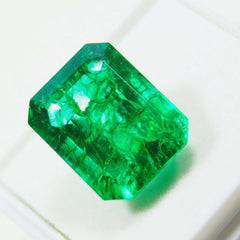 8 Carat CERTIFIED Loose Gemstone Ring Size Natural Emerald Green Emerald Cut