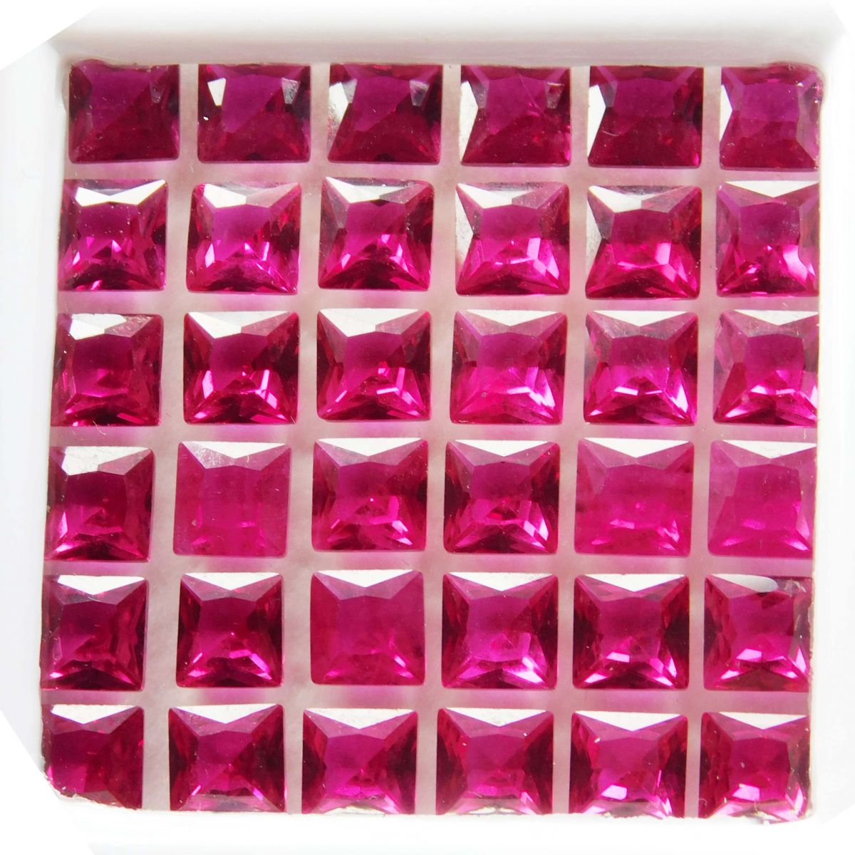 Ring Size Natural Red Ruby Loose Gemstone CERTIFIED 20 PCS Square Cut Lot 5 mm