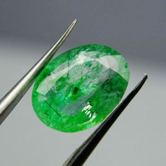 Emerald Green Colombian 7.00 Carat Natural CERTIFIED Oval Cut Loose Gemstone