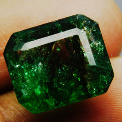 9.48 Ct Natural Green Colombian Emerald Emerald Cut CERTIFIED Loose Gemstone