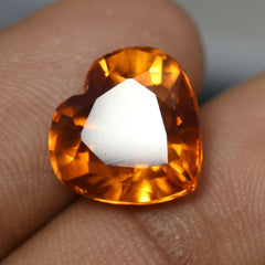 Stunning Orange Color 9 Ct Heart Cut Natural Sapphire Loose Gemstone CERTIFIED