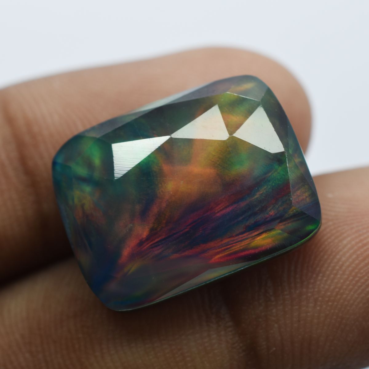 Boulder CERTIFIED Cushion Cut 8.15 Ct Opal Doublet Natural Loose Gemstone