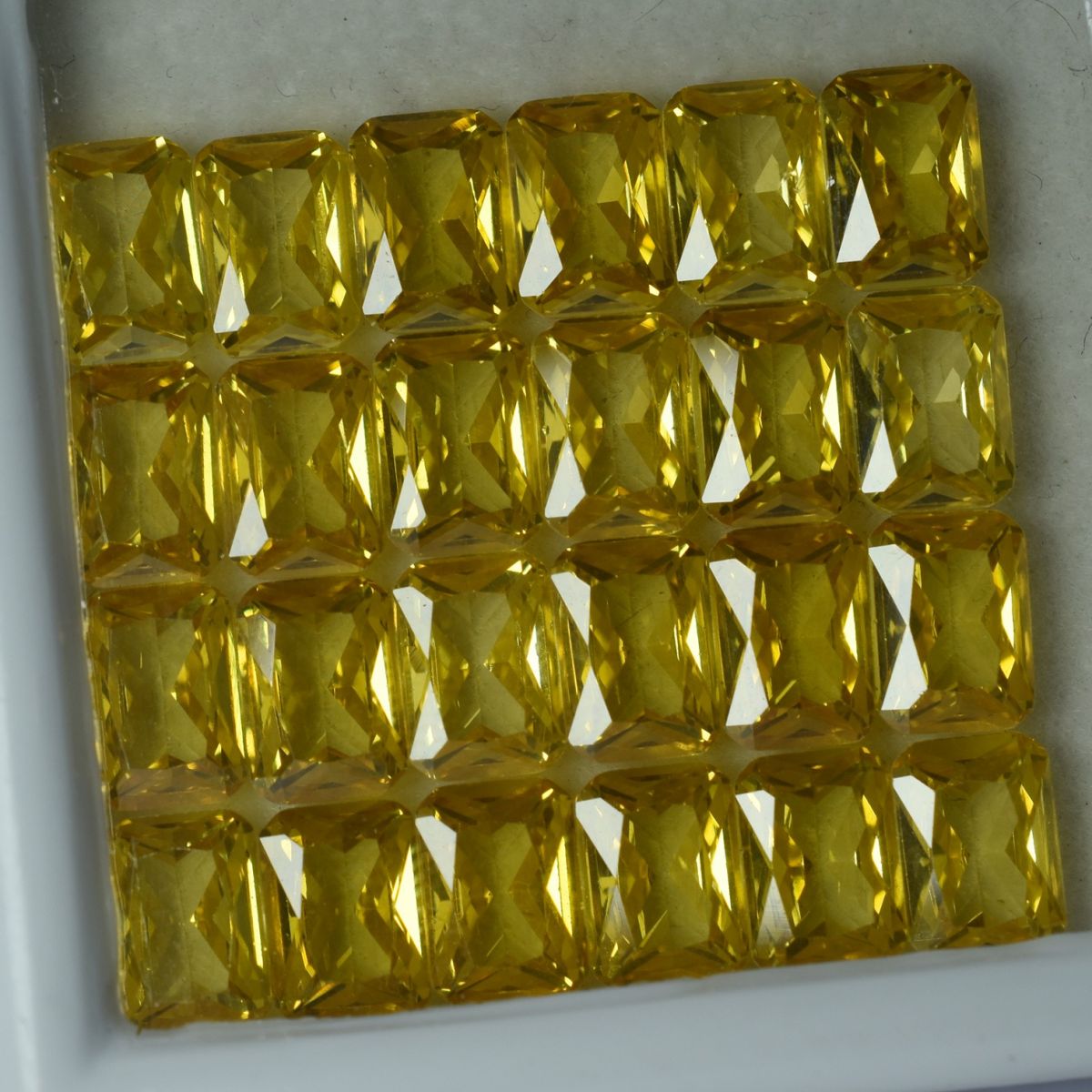 Yellow Emerald Cut 9 Pcs Sapphire Loose Gemstone 7x5 mm Lot Natural CERTIFIED