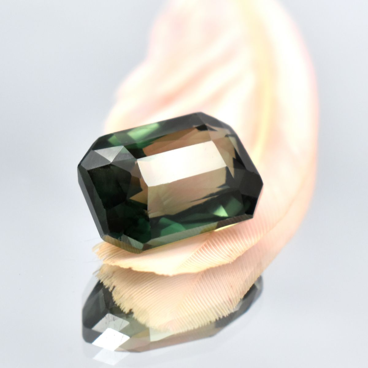 Sapphire 10.35 Ct Natural Rare Emerald Cut Deep Green CERTIFIED Loose Gemstone