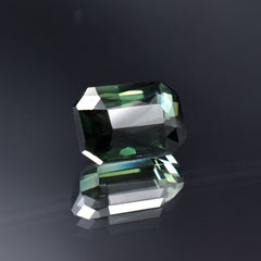 Sapphire 10.35 Ct Natural Rare Emerald Cut Deep Green CERTIFIED Loose Gemstone