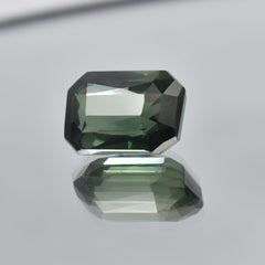 Sapphire 10.35 Ct Natural Rare Emerald Cut Deep Green CERTIFIED Loose Gemstone