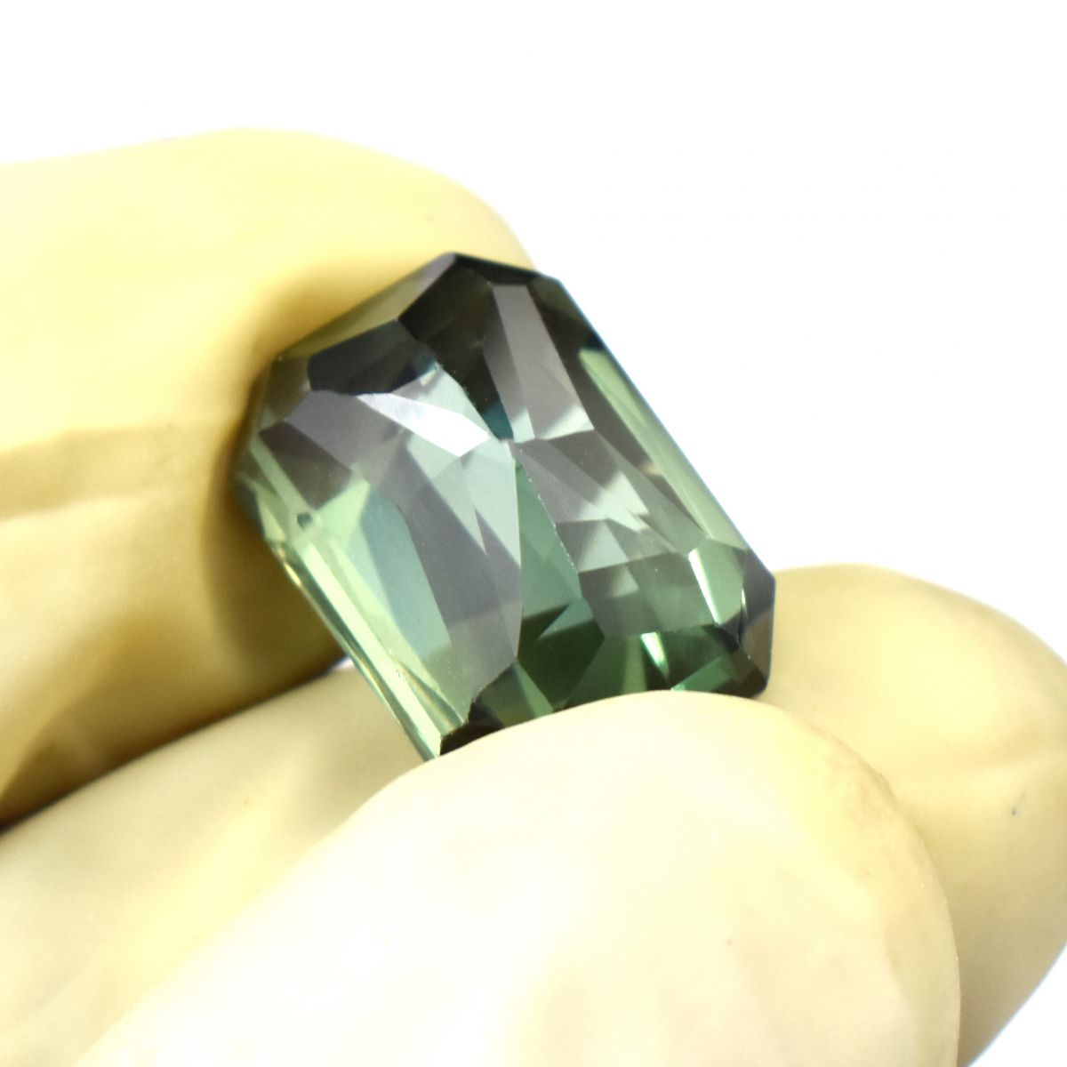 Sapphire 10.35 Ct Natural Rare Emerald Cut Deep Green CERTIFIED Loose Gemstone