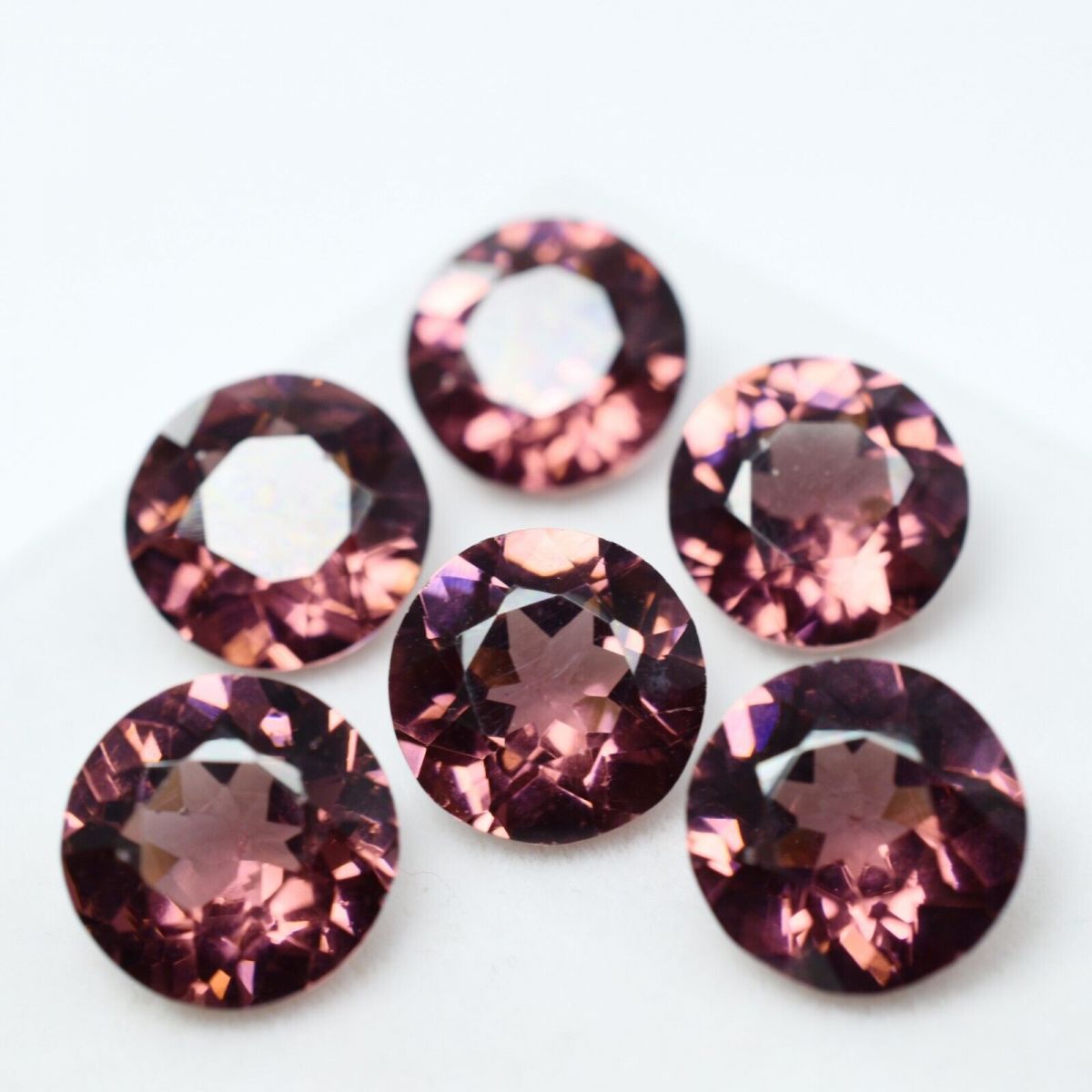 Natural Sapphire Round Cut Padparadscha 66 Ct CERTIFIED Gemstones 6 pcs Lot