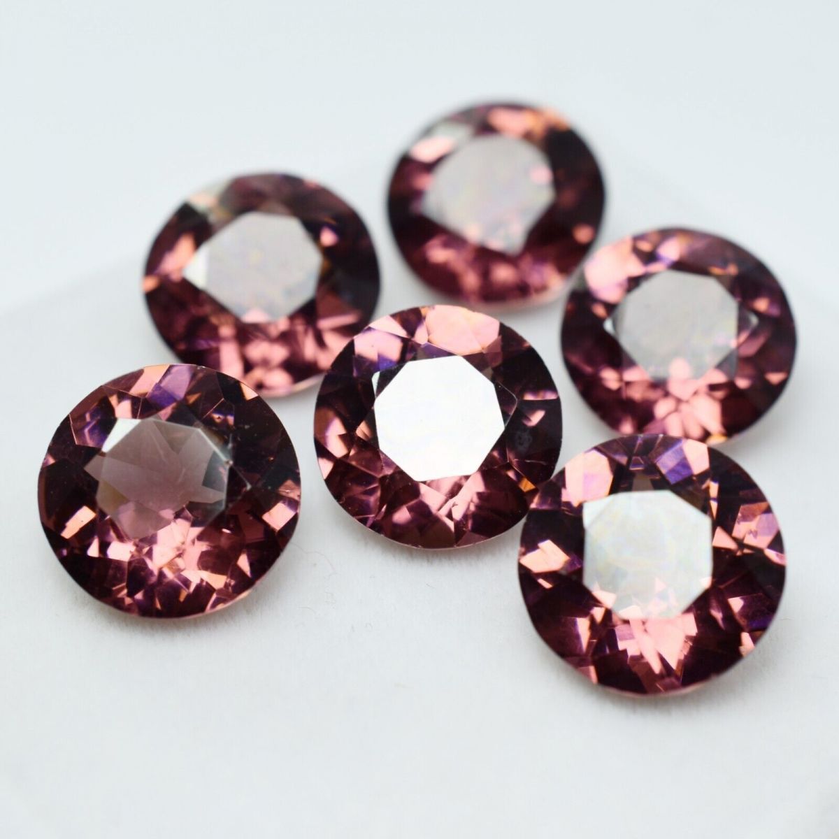 Natural Sapphire Round Cut Padparadscha 66 Ct CERTIFIED Gemstones 6 pcs Lot