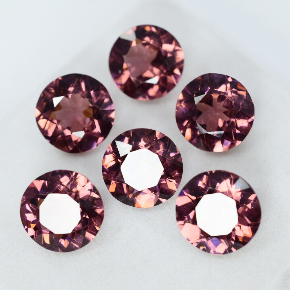 Natural Sapphire Round Cut Padparadscha 66 Ct CERTIFIED Gemstones 6 pcs Lot