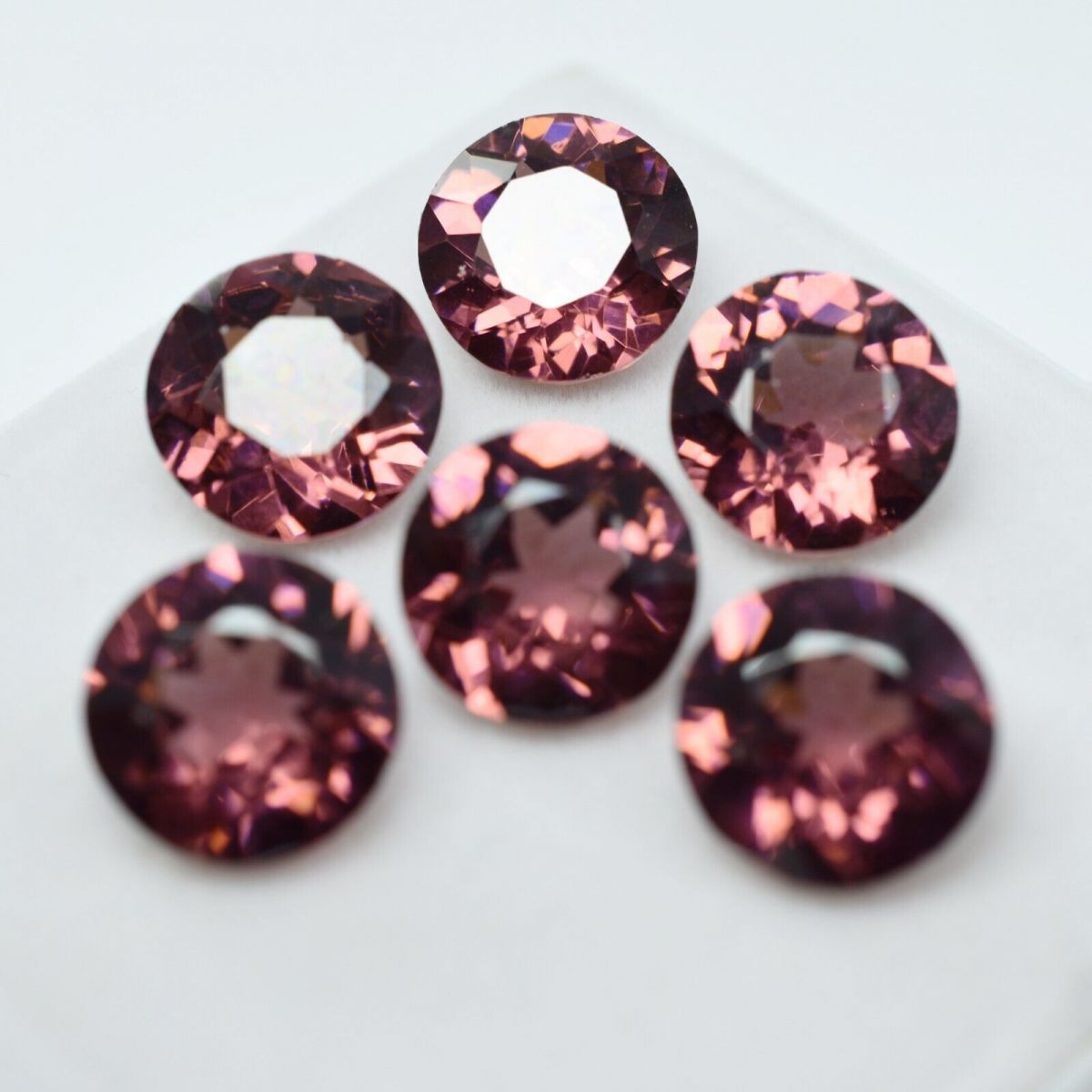 Natural Sapphire Round Cut Padparadscha 66 Ct CERTIFIED Gemstones 6 pcs Lot