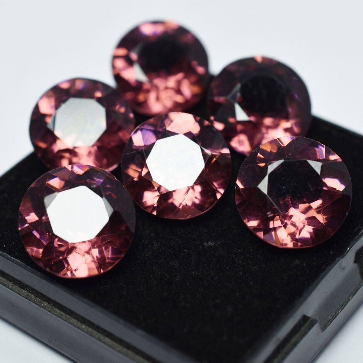 Natural Sapphire Round Cut Padparadscha 66 Ct CERTIFIED Gemstones 6 pcs Lot