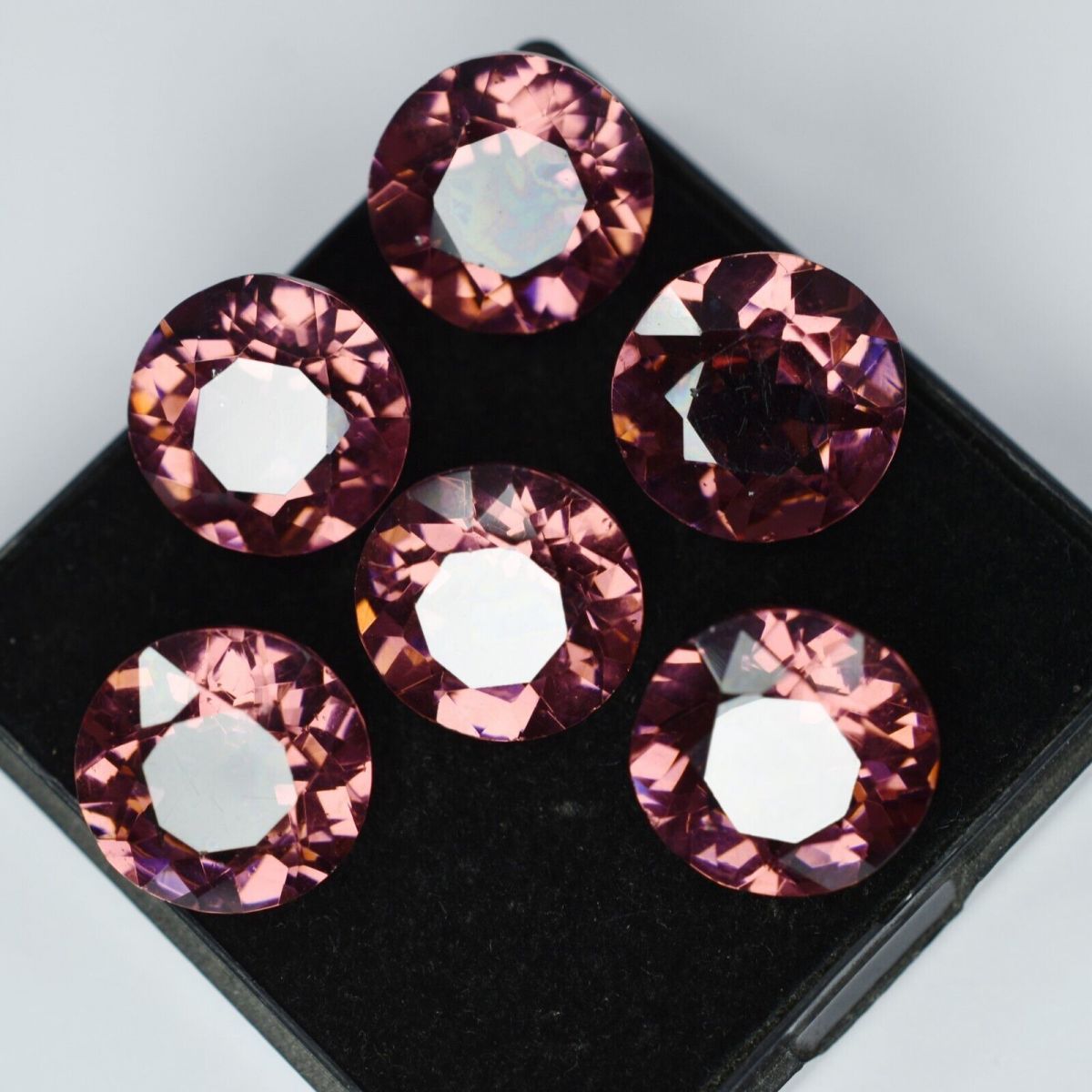 Natural Sapphire Round Cut Padparadscha 66 Ct CERTIFIED Gemstones 6 pcs Lot