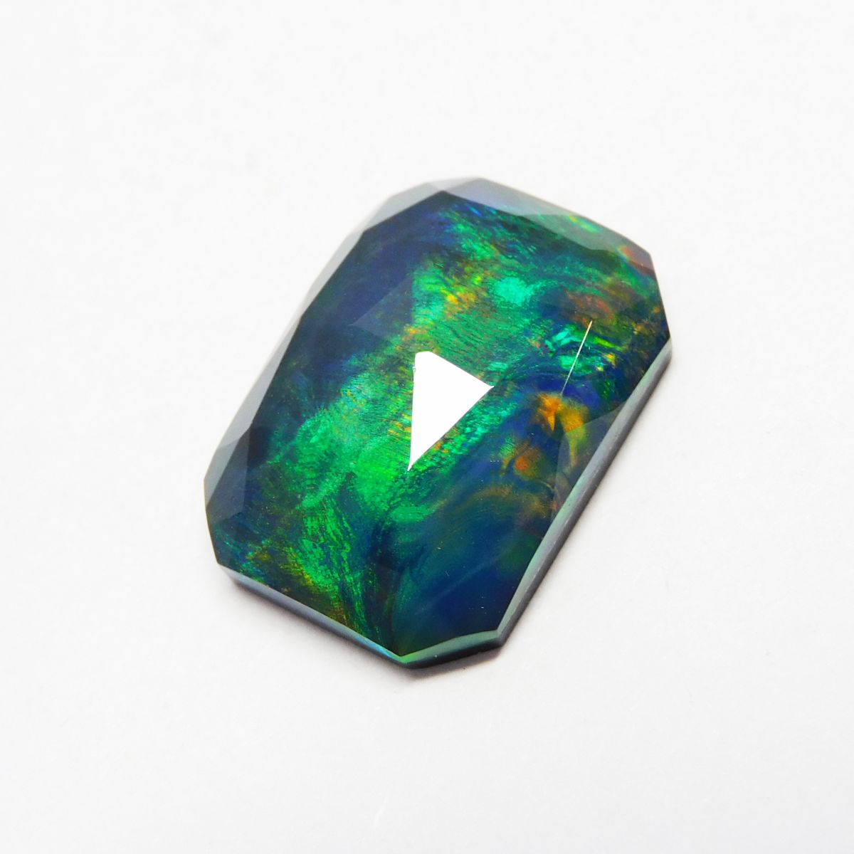 Emerald Cut Natural Doublet Multi Color Opal 12.65 Ct Loose Gemstone CERTIFIED