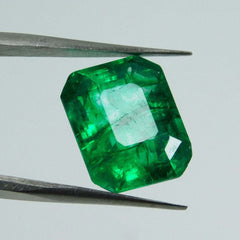 Emerald Natural Green CERTIFIED 8.25 Carat Loose Gemstone Ring Size Emerald Cut