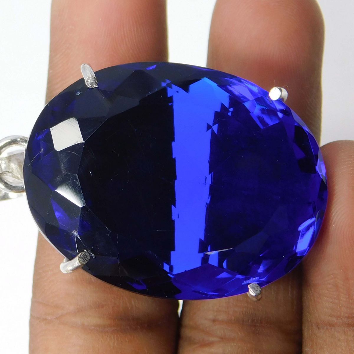 A++ Tanzanite Blue Pendant Oval 80 Ct Pendant Loose Gem 925 SILVER Sterling