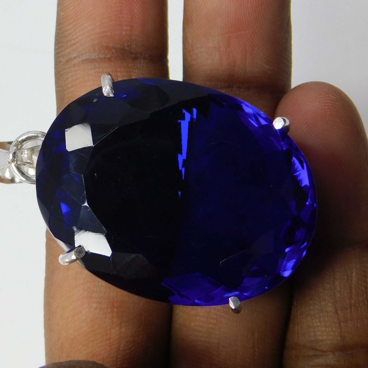 A++ Tanzanite Blue Pendant Oval 80 Ct Pendant Loose Gem 925 SILVER Sterling