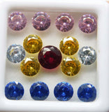 20 Pcs Natural Sapphire Mix Color Round Cut CERTIFIED Best Loose Gemstones Lot