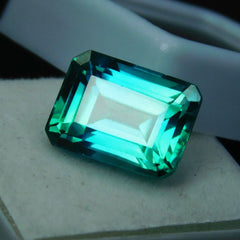 12 Carat Sapphire Square Cut Natural Loose Gemstone CERTIFIED Bluish Green