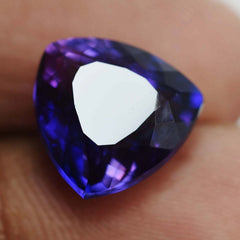 7.35 Ct Natural PURPLE Tanzanite TRILLION Cut CERTIFIED Rare Loose Gemstone