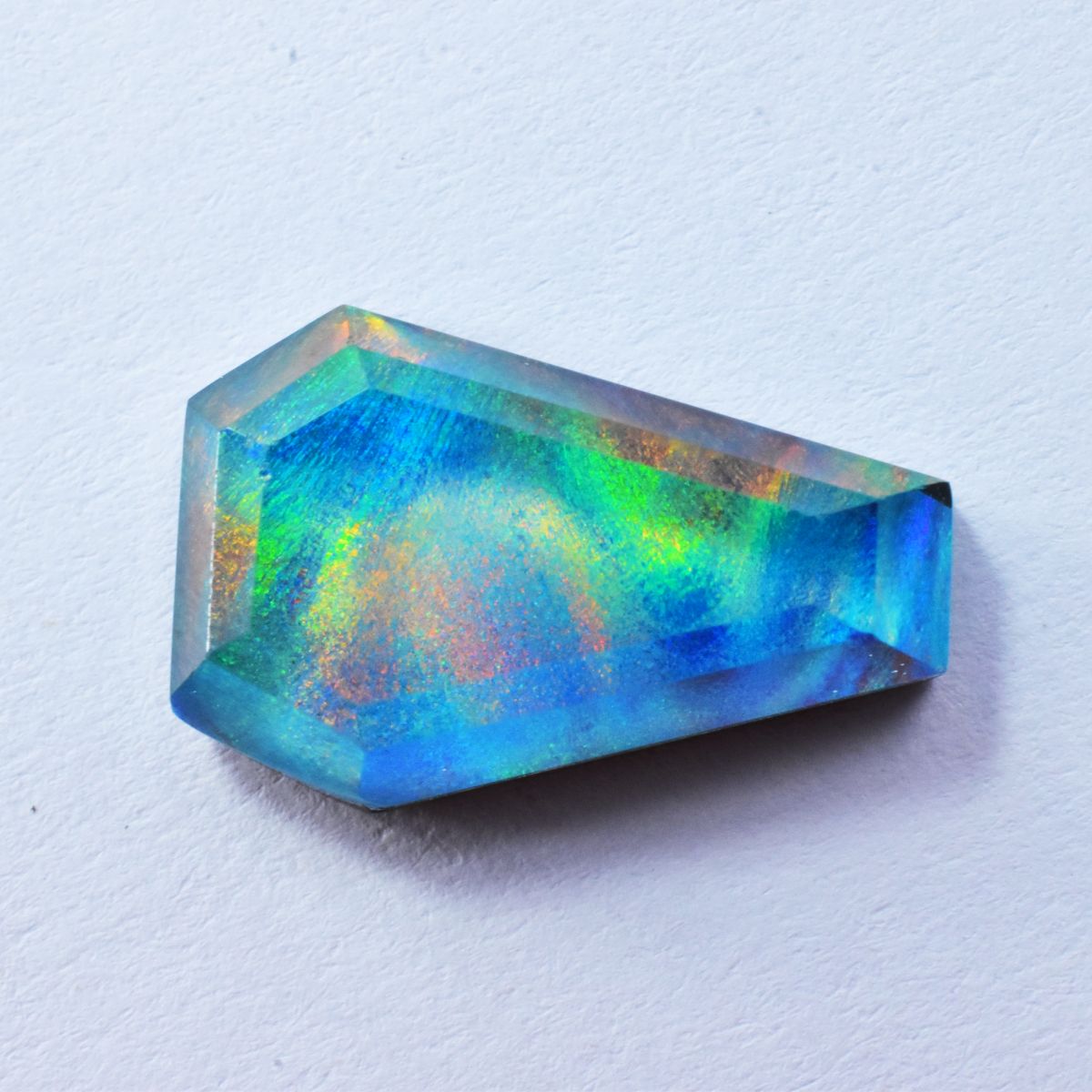 CERTIFIED Opal Doublet Fancy Cut 10.50 Carat Natural Boulder Loose Gemstone