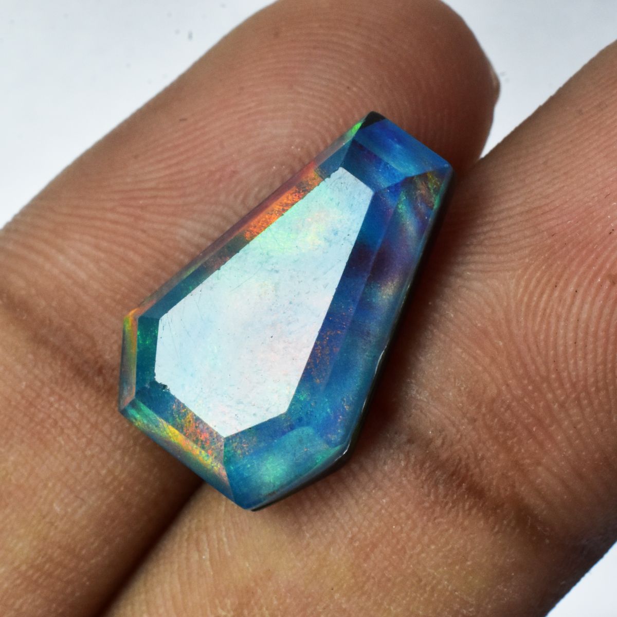 CERTIFIED Opal Doublet Fancy Cut 10.50 Carat Natural Boulder Loose Gemstone